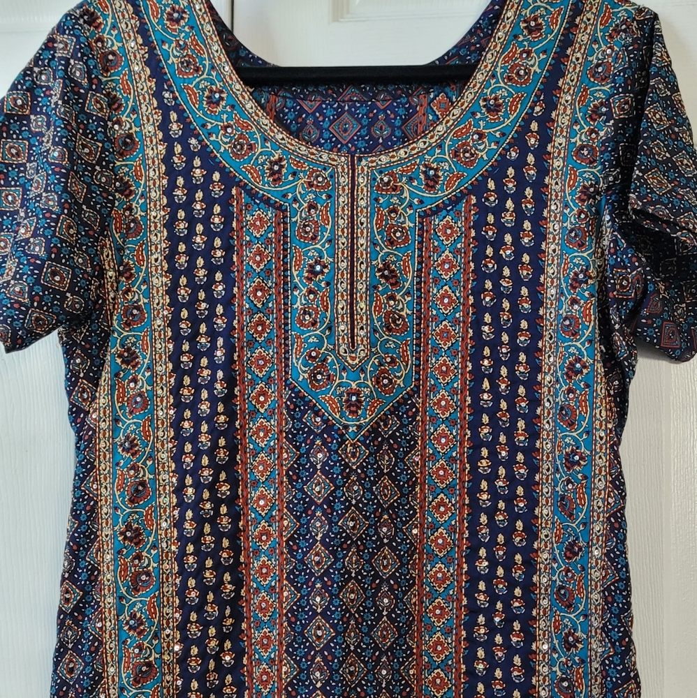Indian Pakistani embroidery caftan dress